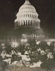 Western Bonus Army lays siege to Capitol, spend night on plaza lawns