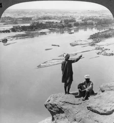 Aswan and the Island of Elephantine as Seen from the Western Cliffs, Egypt, 1905