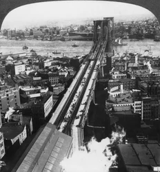 Brooklyn Bridge, New York City, New York, USA, Late 19th or Early 20th Century
