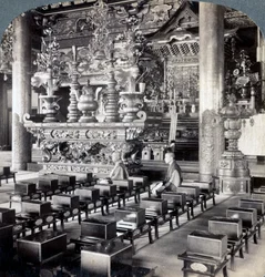 Buddhist Priests in Ikegami Temple, Omori, Japan, 1904