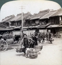 Coolies, street scene in Tokyo, 1896