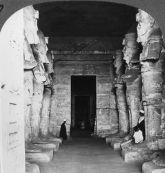 Interior of the Rock-Hewn Temple of Abu Simbel, Egypt, 1905