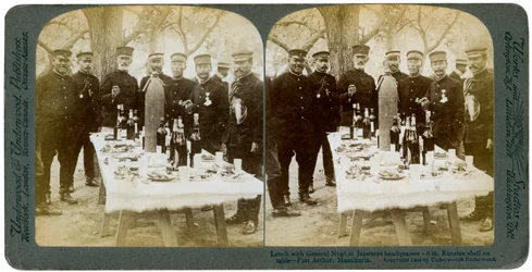Lunch with General Nogi at Japanese Headquarters, Port Arthur, Manchuria