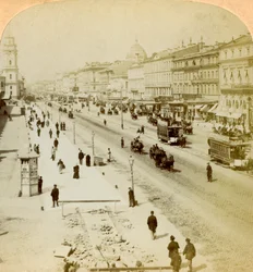 Nevsky Prospekt, the principal street of St Petersburg, Russia