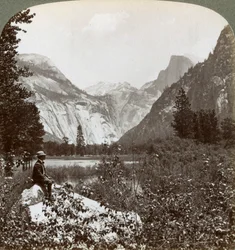 North Dome, Half Dome and Clouds Rest, Yosemite Valley, California, USA