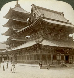 Stately Splendour of the Shitenno-ji Temple, Osaka, Japan, 1904