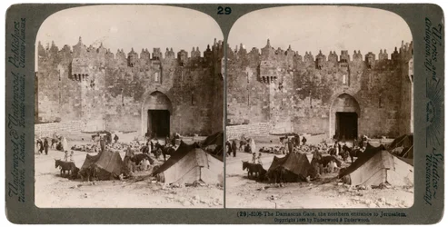 The Damascus gate, the northern entrance to Jerusalem, Palestine, 1896