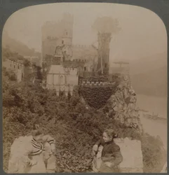 The Rheinstein, Most Picturesque of Rhenish Castles - N. from S. Wall of Bastion, Germany