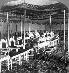 The golden canopy in the Durbar tent of the Maharaja of Kashmir, Delhi, India, 1903