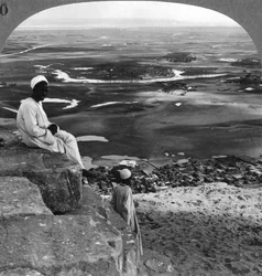 View from the Summit of the Great Pyramid, Giza, Egypt, 1905