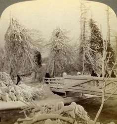 Winter Scene, Luna Island, Niagara Falls, New York, USA