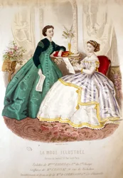 2 women reading: toilet of Miss Raboin and the hairstyles of M. Croisat - in 