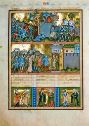Five Illuminations with Text on One Page