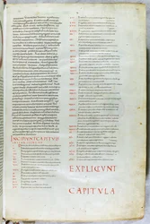 A Page from the 11th Century Bible with the Incipit Chapter of the Book of Genesis
