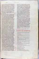 A page from the 11th century Bible with the incipit chapter of the Book of Numbers
