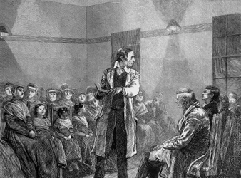 A Shaker or Quaker in the United States Reading a Text
