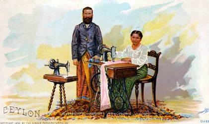 Advertising for Singer Sewing Machines, Ceylon (Present-day Sri Lanka). 1892