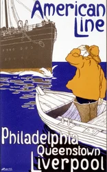 Advertising poster for the American Line 