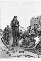 Agrippina the Elder Brings to Rome the Ashes of Her Husband Germanicus to Seek Justice from Tiberius for His Death