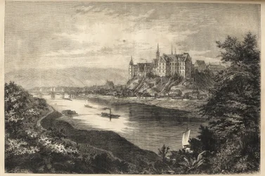 Albrechtsburg castle - Saxony - Germany - The castle of Albrechtsburg in the land of Saxony in Germany - engraving - 1866