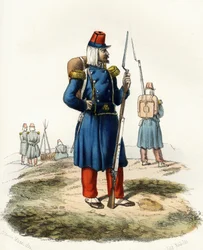 Algeria, light infantry of the French army of Africa during the 1830 expedition. In 