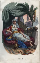 Allegory of Asia - engraving from “Usi e costumi di tutti i popoli dell