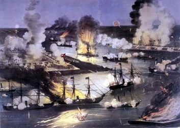 American Civil War (1861 - 1865): naval battle over the Mississippi