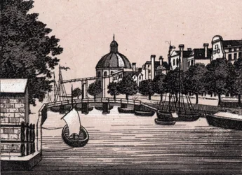 Amsterdam, Holland: view of the Singel Canal. in 