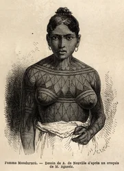 An Indian woman Mondurucu (or Mundurucu), a tribe of the state of Para, in the region of the river Tapajos