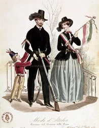 An elegant patriotic family at the time of Risorgimento