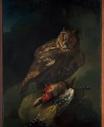 An Owl with Its Prey