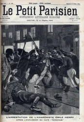 Arrest of the anarchist Emile Henry after the explosion of the cafe 