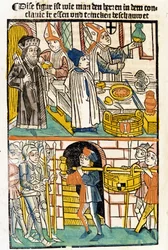 Arrival of food for the members of the Council of Constance (1417) during which Pope Martin V was elected. 