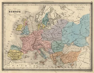 Atlas of Europe in 814: Empires of the West and the East. From 