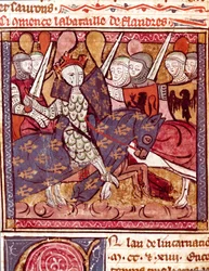 Battle of Flanders. Miniature from 