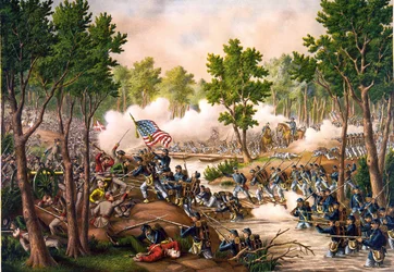 Battle of Spottsylvania Between 8 and 18/05/1864. Engraving c. 1888