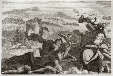 Bible of Royaumont, Old Testament: Death of Judas (illustration from 1811)