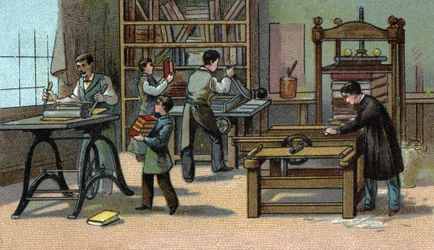 Binding workshop: Chromolithography of the end of the 19th century