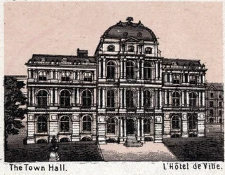 Boston, United States: view of Town Hall. The world illustrates 168 views (late 19th century)