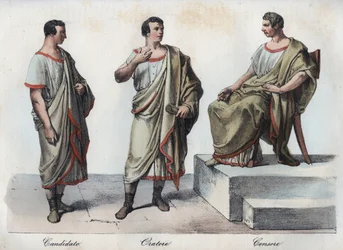 Candidates - Orator (Speaker) - Roman censor - engraving from “Usi e Costumi di Tutti i Popoli dell