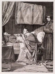 Cardinal Richelieu on the deathbed of Father Joseph