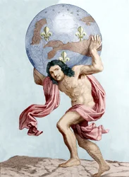 Caricature of Colbert as Atlas (engraving)