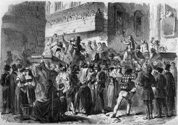 Carnival of Rome based on a drawing by Gierdziejewski in 1858