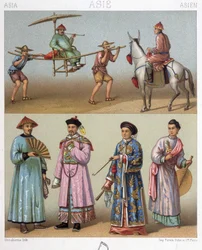 Carrier chairs, riders and costumes in China - in 