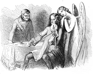 Cartoon on Niccolo Paganini (1782 - 1840).