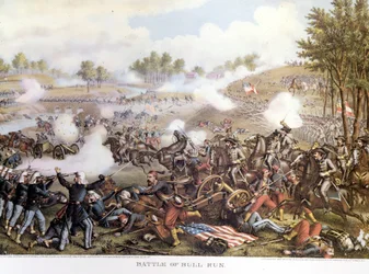 American Civil War: First Battle of Bull Run or First Battle of Manassas. Engraving