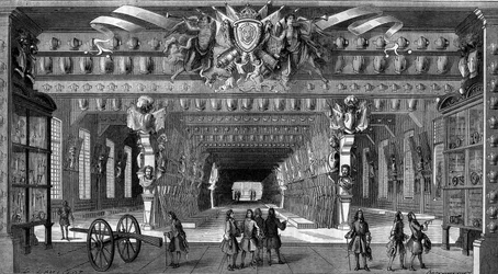 Collection of antique weapons at the Bastille under Louis XIV