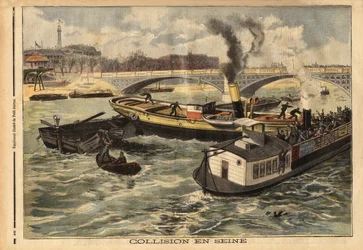 Collision on the Seine Between an English Steamboat and an Omnibus Peniche of Paris