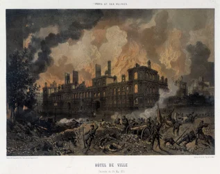 Commune of Paris: The Fire of the City Hall of Paris on May 24