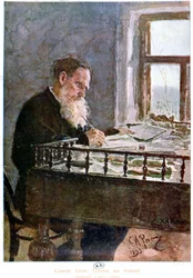 Count Tolstoy writing